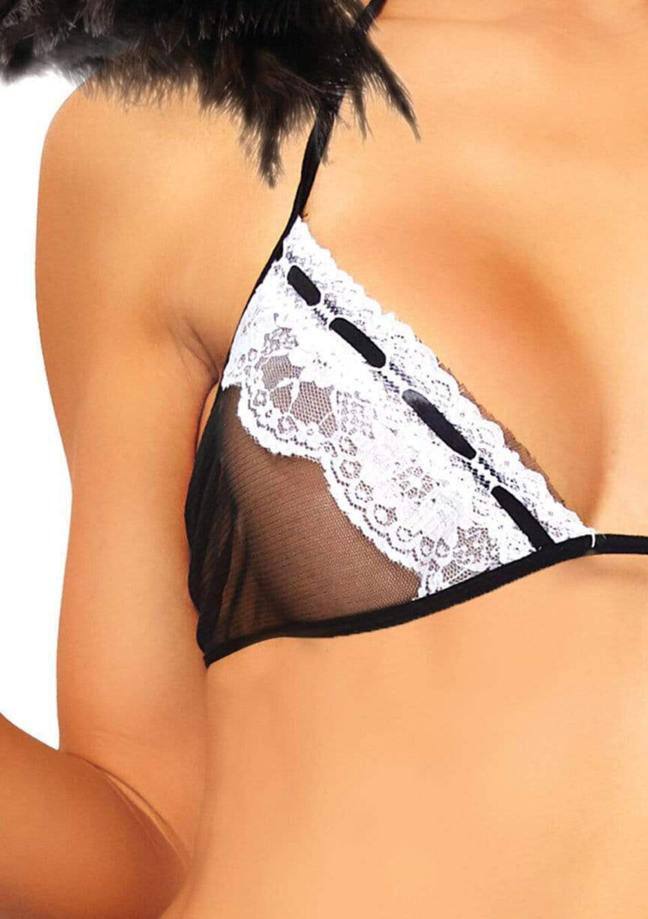 4 Pc Flirty French Maid - One Size - Black/white - Picture 3 of 4
